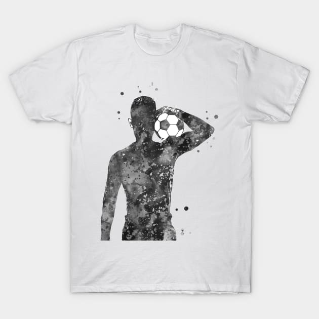 Male Soccer Player T-Shirt by RosaliArt